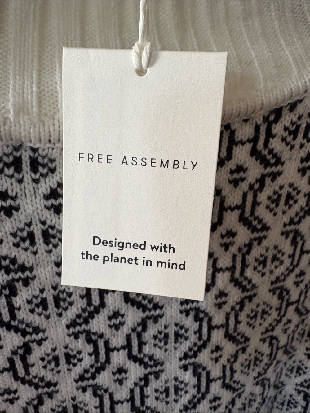 Cream & Black Patterned Ribbed Mock-Neck Sweater - Picture 5 of 5